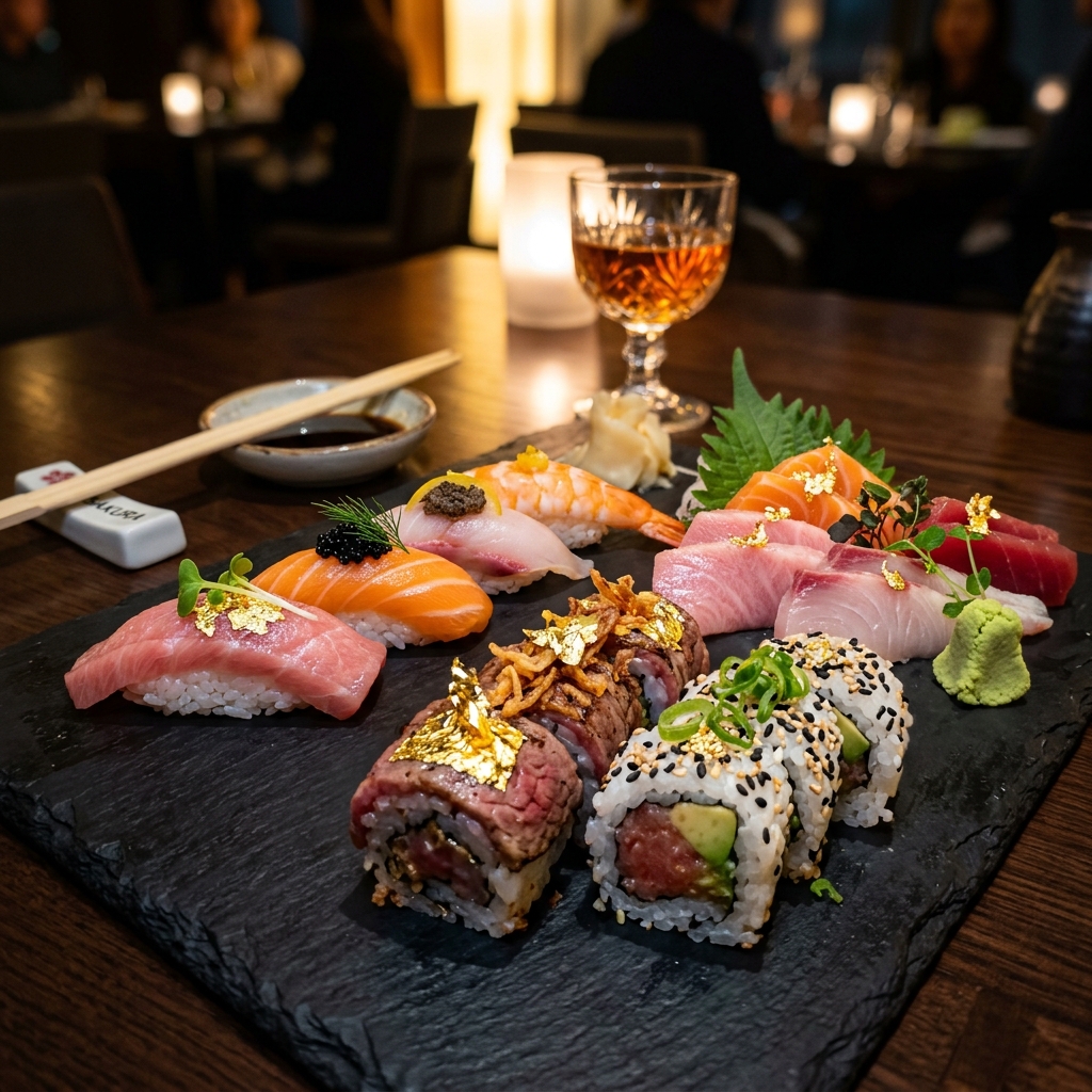 Sleek Plate of Sushi